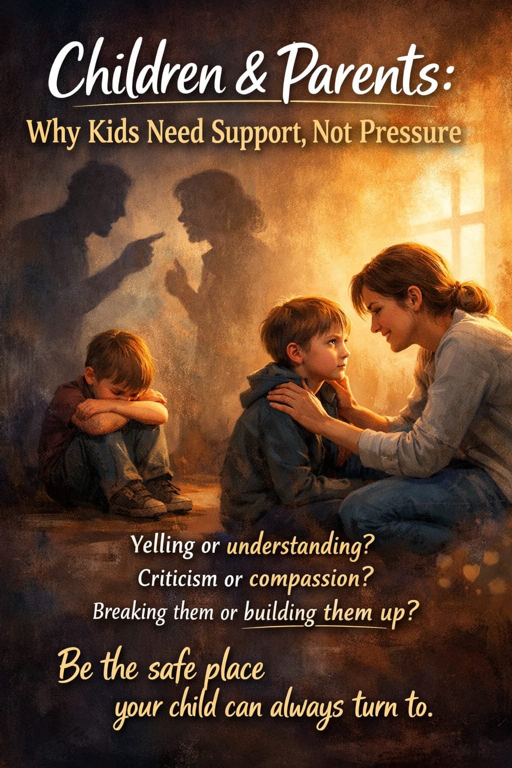 Mother supporting her child and building trust through emotional understanding and care